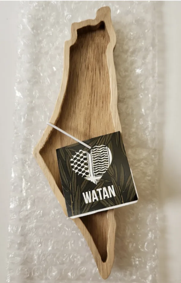 Hand-carved Wooden Map Dish