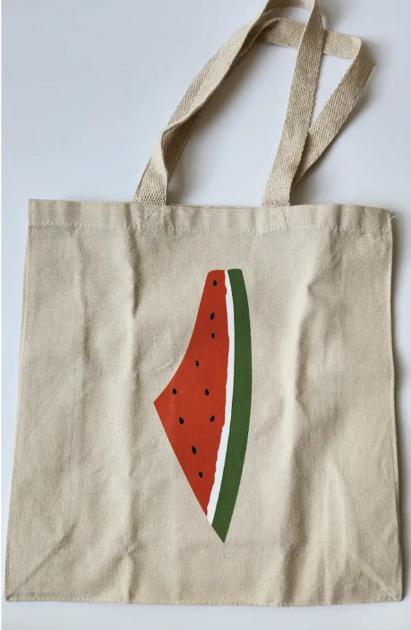Watermelon Shaped Canvas Tote Bag